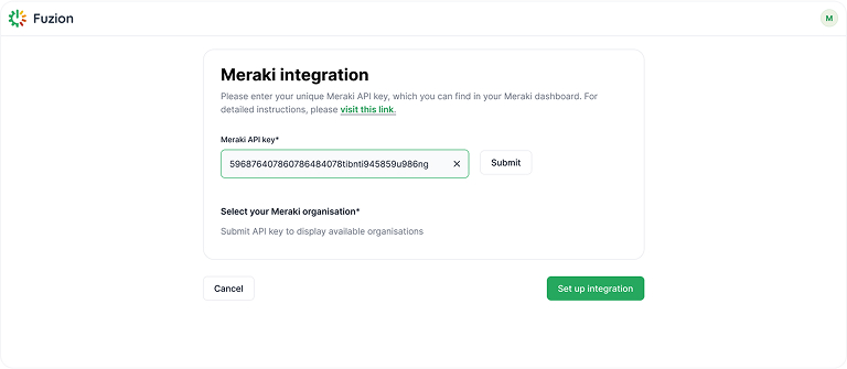 Dashboard integration setup